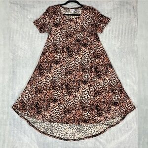 LuLaRoe Tiger Print Dress Womens XS Hi-Low Knee Length